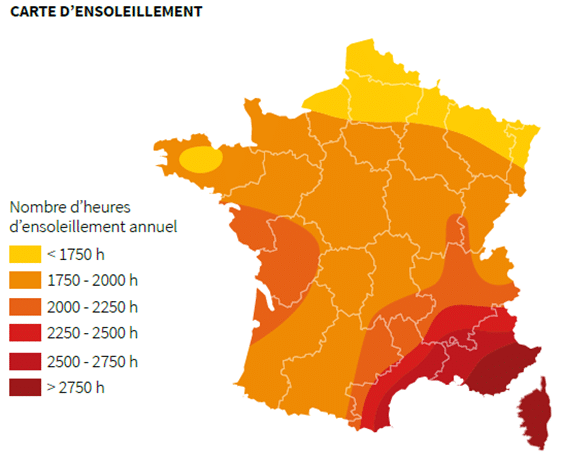 carte ensoleillement France